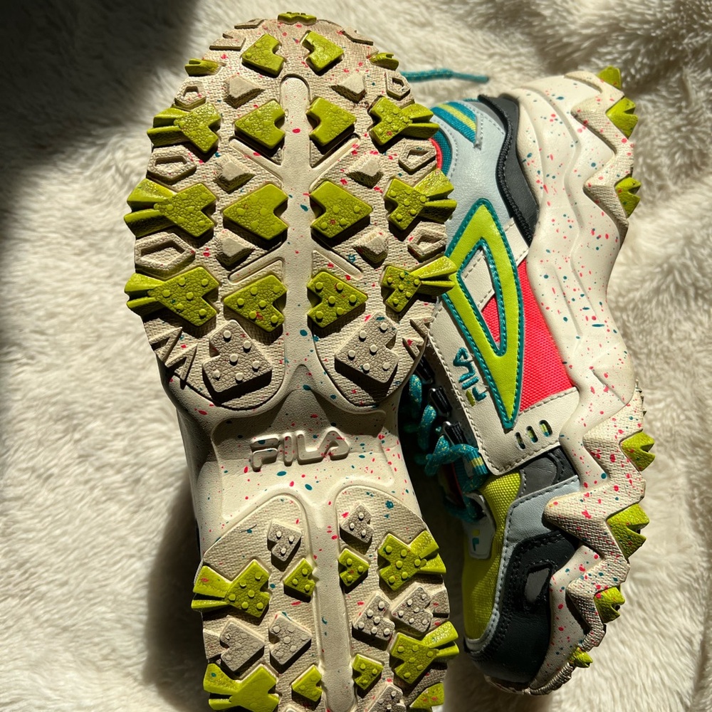 Fila Kids Sneakers in Teal, Red, and Yellow - Picture 6 of 6
